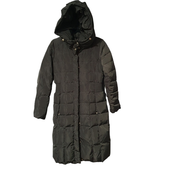 COLE‎ HAAN Signature Bib Insert Down & Feather Fill Coat Green Women's Size S/P - Picture 1 of 12